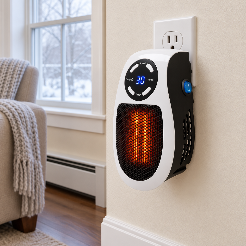Ultra Air Heater plugged directly into a US wall electrical socket without extension cord